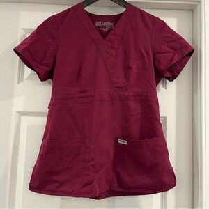 Grey's Anatomy Maroon Scrub Top